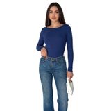 Kadın Omuz Açık Fit Bluz – Burgundy Glow, lacivert, s