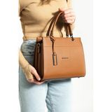 Kadın Omuz Çantası 30*25 cm Kutu Model Çapraz Askılı Postacı Çanta Mega Çanta Business Kol Çantası - 30 x 25 cm - Taba