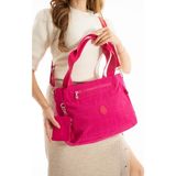 Kadın Omuz Çantası 33*28 cm Çapraz Askılı Postacı Çanta Klinkır Hafif Su Itici Kumaş Kol Çantası - 33 x 28 cm - Pembe