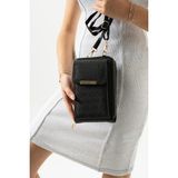 Kadın Omuz ve Çapraz Çanta Telefon Bölmeli 20X13 cm - 20 x 13 cm - Siyah