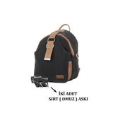 Kadın Omuz Ve Sırt Çantası Siyah&taba Renk Saten Yumuşak Kumaş Siyah&Taba