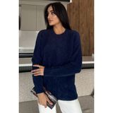 Kadın Ön Düğmeli Yumoş Iplik Triko Ceket (S-M-L Uyumludur) P-00018066 - Lacivert - Standart