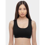 Kadın Örgü Açık Yuvarlak Yakalı Dar Kalıp Crop Siyah T-Shirt XW000577 AF12740-UC001