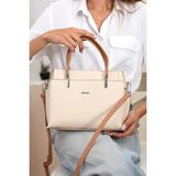 Kadın Orijinal Just Polo Ayarlanabilir Askılı Şık El & Omuz Çantası Shoulder Bag Ebat : 25 x 22 cm - Tek Ebat - Krem - Camel