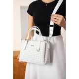 Kadın Orijinal Just Polo Ayarlanabilir Askılı Şık El ve Omuz Çantası Shopper Ebat : 18 x 25 cm - Beyaz