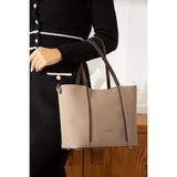 Kadın Orijinal Just Polo Büyük Boy Lüks El ve Omuz Çantası Shopper 27 x 33 cm - Kum Kahverengi