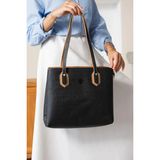 Kadın Orijinal Just Polo Siyah Taba Büyük Boy Şık El Çantası Tote Bag AVP234028MH - Siyah - Camel
