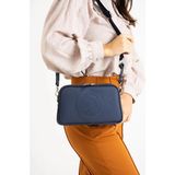 Kadın Orijinal Just Polo Yeni Sezon Lakos Kumaş Lüks Omuz Çantası Shoulder Bag 16 x 26 cm - Mavi
