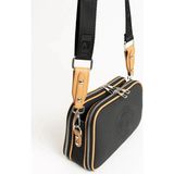 Kadın Orijinal Just Polo Yeni Sezon Lakos Kumaş Lüks Omuz Çantası Shoulder Bag 16 x 26 cm - Siyah - Camel