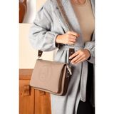 Kadın Orijinal Just Polo Yeni Sezon Omuz Çantası Shopper Ebat : 21 x 28 cm - Kum - Kahve