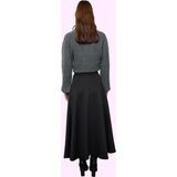 Kadın Örme Midi Kloş Etek Günlük Casual Stil Yaz Aylarının Vazgeçilmezi Stilin Buluştuğu Yer - Siyah - XL