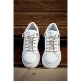 Kadın Ortopedik Taşlı Bağcık Günlük Spor Ayakkabı Sneakers - Beyaz