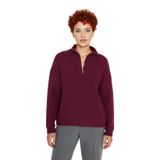 Kadın Oversize Basic Dokulu Uzun Kollu Fermuarlı Dik Yaka Selanik Örgü Triko Kazak Kaliteli -Açık Mor-M