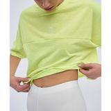 Kadın Oversize Crop Tişört - Neon Yeşil