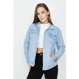 Kadın Oversize Denim Ceket Açık Mavi 42