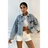 Kadın Oversize Denim Mavi Ceket