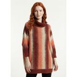 Kadın Oversize Fit Yarım Balıkçı Yaka Kazak