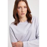 Kadın Oversize Geniş Kesim %100 Pamuk 2 İplik Bisiklet Yaka Gri Sweatshirt