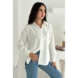 Kadın Oversize Gömlek – Astarsız & Rahat Kesim - Beyaz