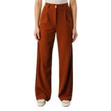 Kadın Oversize Palazzo Pantolon PANTOLON-001 Açık Kahverengi L