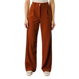 Kadın Oversize Palazzo Pantolon PANTOLON-001 Açık Kahverengi S