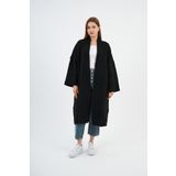 Kadın Oversize Uzun Triko Hırka (A91828-S) SİYAH SSTD