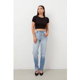Kadin Pacasi Kesik Straight Fit Jean Pantolon