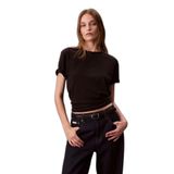 Kadın Pamuklu Bisiklet Yaka Kısa Kollu Siyah T-Shirt LV044D201G-UB1