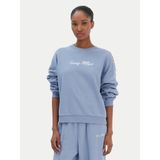 Kadın Pamuklu Bisiklet Yaka Uzun Kollu Açık Mavi Sweatshirt WW0WW48783-C33