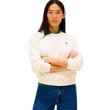 Kadın Pamuklu Bisiklet Yaka Uzun Kollu Bej Sweatshirt WW0WW49418-AEF