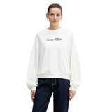 Kadın Pamuklu Bisiklet Yaka Uzun Kollu Beyaz Sweatshirt WW0WW48783-YBL