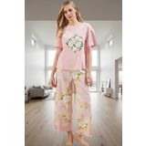 Kadın Pamuklu Çiçekli Pijama Takımı Rahat Ev Giyim Seti Özenle Seçilmiş Modern Stil
