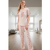 Kadın Pamuklu Kiraz Desenli Pijama Takımı Rahat Ev Giyim Seti Özenle Seçilmiş Premium Kalite