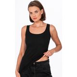 Kadın Pamuklu Likralı Süprem Esnek Kalın Askılı Atlet Siyah | K23320 - XL