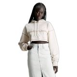 Kadın Pamuklu Logolu Regular Fit Kapüşonlu Bej Sweatshirt J20J222540-YBI