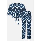 Kadın Pamuklu Önden Bağlamalı Crop T-shirt Pijama Takımı KO7300TS-2 S