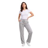 Kadın Pantolon Beli Lastikli Cepli Rahat Kalıp Kadın Spor Pantolon (Gri, XL)