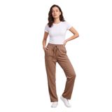 Kadın Pantolon Beli Lastikli Cepli Rahat Kalıp Kadın Spor Pantolon (Vizon, L)