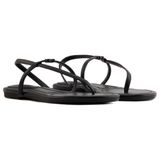 Kadın Parmak Arası Bilekte Küçük Toka Kayışlı Siyah Sandalet XDP057 XV841-00002