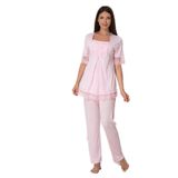 Kadın Pembe Dantelli Hamile Lohusa Pijama Takımı, L, BS6032EF-869DST0010134