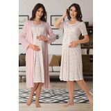 Kadın Pembe Hamile Lohusa Sabahlıklı Gecelik Takım 2'li Set, S, Effortt8015-19804IGP27168028