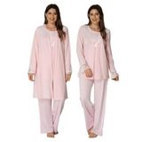 Kadın Pembe Hamile Lohusa Sabahlıklı Pijama Takım, L, TYC00399604996-89D0018311750