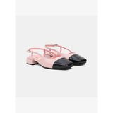 Kadın Pembe Kare Burun Slingback Deri Günlük Ayakkabı