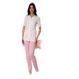 Kadın Pembe Önden Düğmeli Kısa Kollu Pijama Takımı Effort, 3XL, B1042EF-19804IGP271289