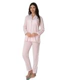 Kadın Pembe Önden Düğmeli Pijama Takımı (Pembe/L)