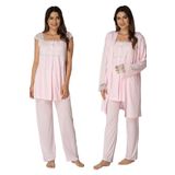Kadın Pembe Sabahlıklı Hamile Lohusa Pijama Takımı, 2XL, TYC00210307470-869BST0004814