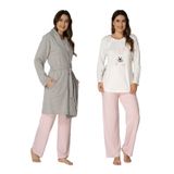 Kadın Pembe Sabahlıklı Hamile Lohusa Pijama Takımı, M, B3090EF-19804IGP252090
