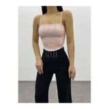 Kadın Pembe Taşlı Büstiyer - 10727 Pembe S