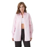 Kadın Pembe%100 Pamuk Oversize Tunik Gömlek 30017