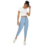 Kadın Pens Detaylı Balon Model Jeans Blue Mavi 34